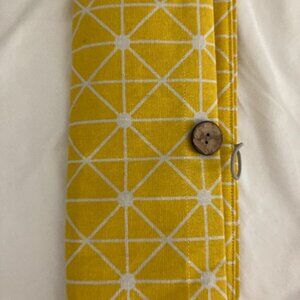 Travel jewelry organizer. Holder for jewelry storage. Travel jewelry case. Yello